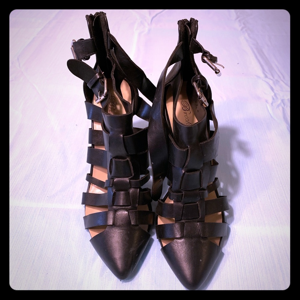 Strips cut high heels